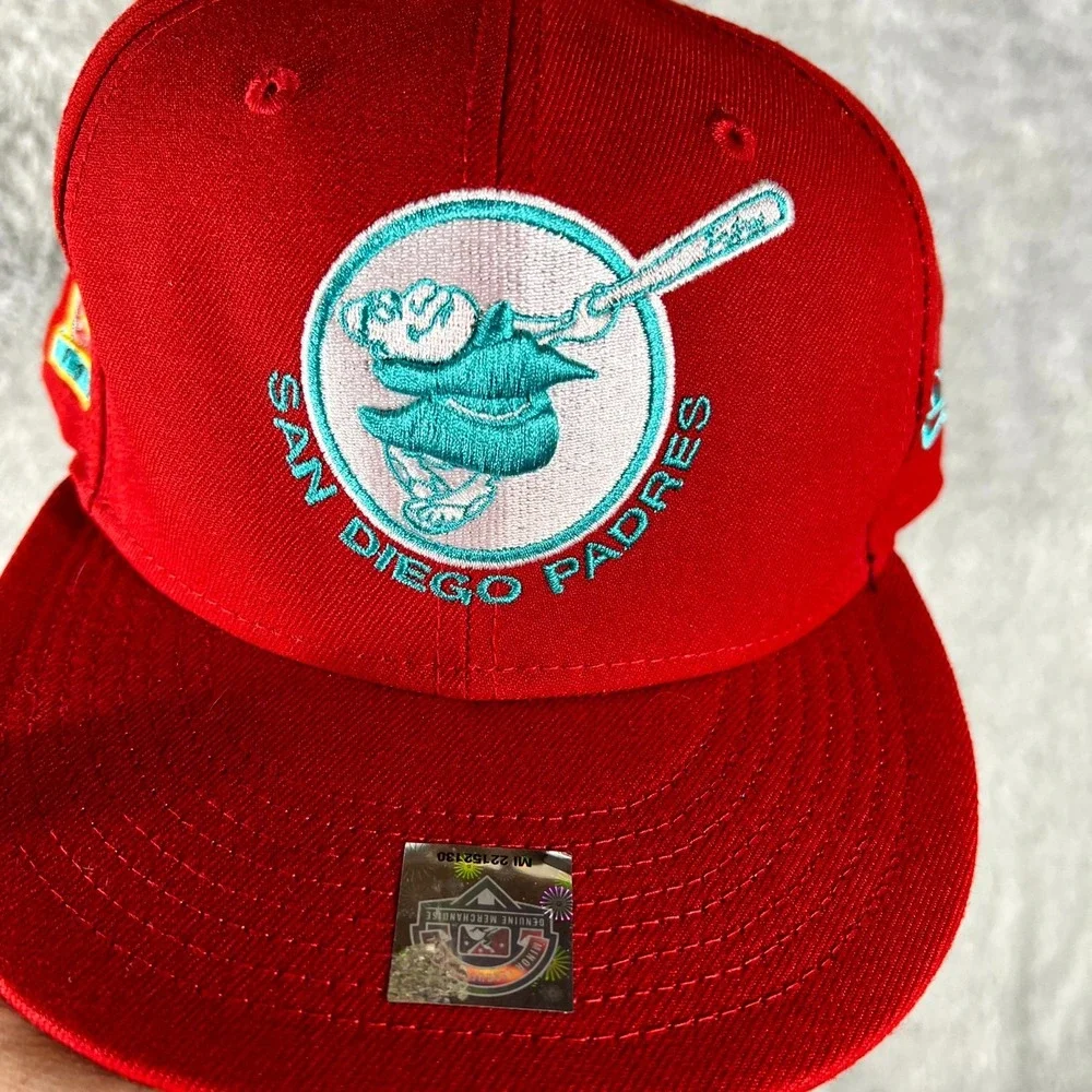 San Diego Padres 25th Anniversary Cap Mens 7.5 Red New Era 59Fifty Baseball MLB